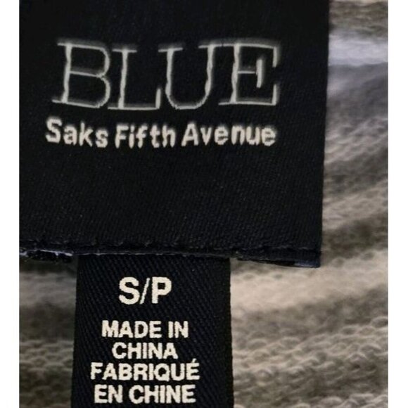 Blue Sax Fifth Avenue Cardingan Hoodie Sweatshirt Gray White Striped Small EUC - Picture 6 of 8